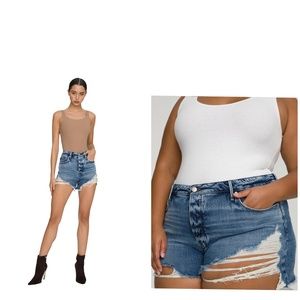 NWT GOOD AMERICAN Bombshell Denim Short Size 24 100%cotton